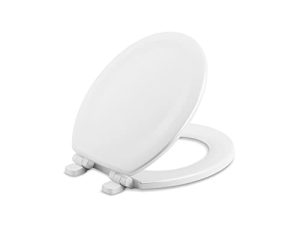 KOHLER Stonewood® Quiet-Close ™ Round-Front ، Slow-Close ، خشب ، مقعد مرحاض أبيض ، K-20467-0 ، أبيض
