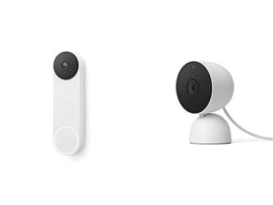 Nest جرس باب - بطارية - ثلج مع Nest Cam داخلي - سلكي - ثلج