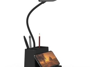 مصباح مكتبي AXX LED للمكتب المنزلي ، مصباح مكتبي يعمل بالبطارية للكمبيوتر / سطح المكتب - أسود ، صغير ، لطيف ، 3 اتجاهات ، قابل لإعادة الشحن ، مرن Gooseneck ، حامل قلم - مصباح طاولة دراسة للقراءة في غرفة النوم