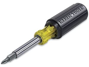 Klein Tools 32500 مفك براغي متعدد اللقم / مفك صامولة 11 في 1 أداة متعددة ، 8 قطع للقوة الصناعية ، 3 أحجام مفك البراغي ، مقبض مسند صغير
