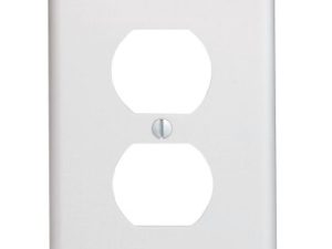 Leviton 80503-W 1-Gang جهاز مزدوج لوحة الحائط ، حجم منتصف الطريق ، Thermoset ، حامل الجهاز ، أبيض