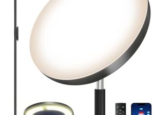مصباح أرضي LED بإضاءة مزدوجة من Keepsmile مع تطبيق ذكي عن بعد 36 واط / 2600 لومن مشرق طويل القامة يقف RGB بزاوية مصباح أرضي متعدد الألوان قابل للتعتيم ومصابيح أرضية حديثة لغرفة المعيشة وغرفة النوم والمكتب