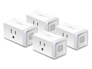 Kasa Smart Plug HS103P4 ، منفذ Wi-Fi للمنزل الذكي يعمل مع Alexa و Echo و Google Home و IFTTT ، لا يوجد محور مطلوب ، جهاز تحكم عن بعد ، 15 أمبير ، معتمد من UL ، 4 عبوات ، أبيض
