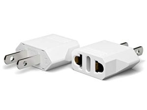 Unidapt Europe to US Plug Adapter ، 2 Pack ، محول قابس من أوروبا إلى الولايات المتحدة الأمريكية ، محول قابس من الاتحاد الأوروبي إلى الولايات المتحدة ، السفر من أوروبا إلى منفذ الولايات المتحدة الأمريكية ، محولات الطاقة الأوروبية إلى أمريكا ، كندا ، المكسيك ، النوع A