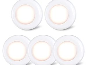 أضواء الحنفية الخفيفة STAR-SPANGLED Mini Night Touch Light LED Puck Lights Portable Under Cabinet Lighting البطارية تعمل بالطاقة DIY عصا على الأضواء اللاسلكية خزانة المطبخ المطبخ الأبيض الدافئ 5Pack