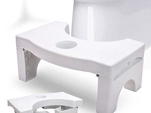 مقعد مرحاض قابل للطي للكبار ، 7 بوصات من البلاستيك شديد التحمل وقرفصاء للقدمين مع مساحة معطر ، حمام غير قابل للانزلاق للمساعدة في المرحاض - هدايا صحية للأطفال الأكبر سنًا