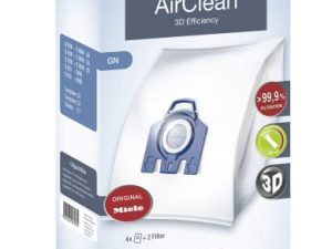 Miele 10123210 AirClean 3D Efficiency Dust، Type GN، 4 Bags & 2 Filters، أبيض