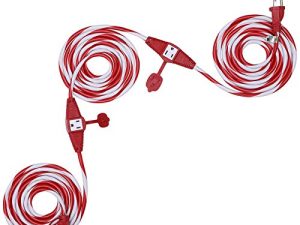 DEWENWILS 25 FT Candy Cane Outdoor Christmas Extension Cord مع مقابس متعددة متباعدة ، سلك طاقة 16/3 SJTW لأضواء شجرة الكريسماس وأجهزة زينة الأعياد ، مدرج في UL