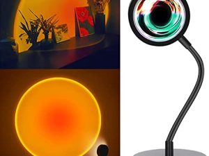 FEEERMY Sunset Lamp Tiktok Lamp ، 360 درجة Chill Vibe Sunset Projection Lamp ، Dimmable LED Night Light Sunset Projector Projector for Kids Bedroom / Office Room Ambiance Decor