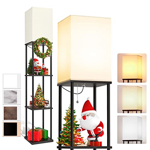 addlon LED مصباح أرضي حديث على شكل رف مع لمبة 3CCT LED وغطاء مصباح أبيض - عرض مصابيح أرضية مع أرفف لغرفة المعيشة وغرفة النوم والمكتب - أسود addlon LED مصباح أرضي حديث على شكل رف مع لمبة 3CCT LED وغطاء مصباح أبيض - عرض مصابيح أرضية مع أرفف لغرفة المعيشة وغرفة النوم والمكتب - أسود