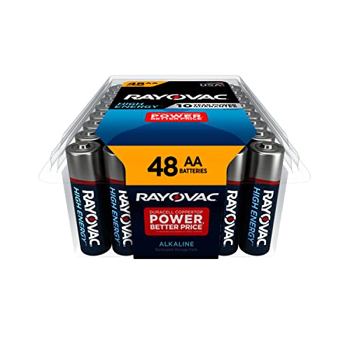 بطاريات Rayovac AA ، بطاريات قلوية مزدوجة ، عدد 48 بطاريات Rayovac AA ، بطاريات قلوية مزدوجة ، عدد 48