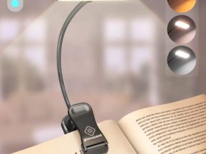 مصباح كتاب Glocusent Horizontal ET-Head للقراءة في السرير ، والعناية بالعين ، CRI 95 ، 3 ألوان و 5 سطوع ، مصباح قراءة طويل الأمد قابل لإعادة الشحن ، خفيف الوزن وقابل للحمل 1.4 أونصة ، مثالي لمحبي الكتب