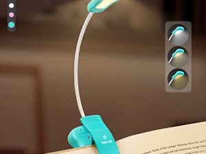 مصباح كتب قابل لإعادة الشحن من Vekkia / LuminoLite ، 3 درجات حرارة × 3 سطوع ، مصابيح للقراءة في السرير ، إضاءة تصل إلى 70 ساعة ، رائعة للقراء والأطفال والسفر (فيروزي)