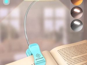 مصباح كتاب Glocusent Horizontal ET-Head للقراءة في السرير ، والعناية بالعين ، CRI 95 ، 3 ألوان و 5 سطوع ، مصباح قراءة طويل الأمد قابل لإعادة الشحن ، خفيف الوزن وقابل للحمل 1.4 أونصة ، مثالي لمحبي الكتب
