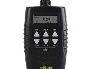 BN-LINK مؤقت رقمي قابل للبرمجة لمدة 7 أيام في الهواء الطلق BND / U78 ، 125VAC ، 60 هرتز ، مخرج مزدوج ، مقاوم للعوامل الجوية ، شديد التحمل ، دقيق لمصابيح برك أضواء عيد الميلاد 1875W 1 / 2HP المدرجة على ETL
