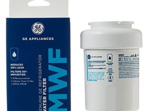 فلتر مياه الثلاجة GE MWF | معتمد لتقليل نسبة الرصاص والكبريت وأكثر من 50 شوائب أخرى | استبدل كل 6 أشهر للحصول على أفضل النتائج | حزمة من 1