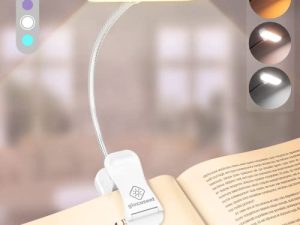 مصباح كتاب Glocusent Horizontal ET-Head للقراءة في السرير ، والعناية بالعين ، CRI 95 ، 3 ألوان و 5 سطوع ، مصباح قراءة طويل الأمد قابل لإعادة الشحن ، خفيف الوزن وقابل للحمل 1.4 أونصة ، مثالي لمحبي الكتب