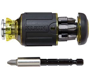 Klein Tools 32308 مفك براغي قصير متعدد البتات ، أداة مغناطيسية قابلة للتعديل 8 في 1 مع Phillips ، مشقوق ، مربعة وصواميل