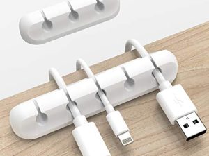 مشابك كابلات بيضاء من INCHOR ، منظم الكابلات ، منظم الكابلات ، منظم الكابلات ، حامل كابل USB ، مشبك سلك منظم ، 2 عبوة حامل سلك لمكتب السيارة والمنزل والمكتب (5 ، 3 فتحات)