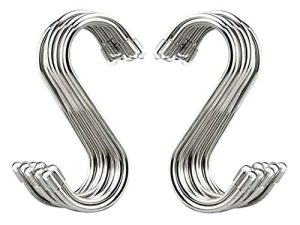 خطافات Evob 20 Pack 3.4 "S على شكل S شماعات معدنية من الفولاذ المقاوم للصدأ خطافات تعليق للمطبخ وورشة العمل والحمام والحديقة