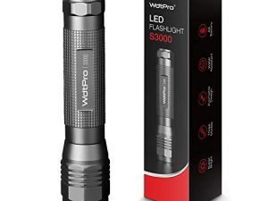WdtPro مصباح يدوي LED عالي الطاقة S3000 ، مصابيح يدوية فائقة السطوع - لومن عالي ، مقاومة للماء IP67 ، 3 أوضاع ويمكن زوومتها للتخييم ، الطوارئ ، التنزه ، هدية