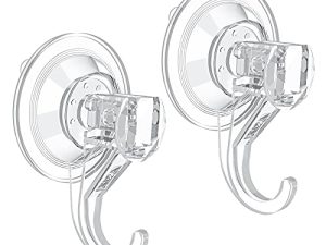 خطافات أكواب شفط من VIS'V ، خطافات أكواب شفط صغيرة شفافة شديدة التحمل ، قابلة للإزالة ، نافذة زجاجية قوية ، شماعات شفط للمطبخ والحمام ، خطافات حائط الدش لأواني ليفة المناشف - قطعتان