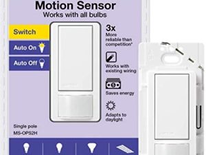 مفتاح حساس الحركة Lutron Maestro | لا يوجد مطلوب محايد ، 150W LED ، عمود واحد | MS-OPS2-WH ، أبيض