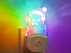 Snowman Night Light [عبوتان] ، مصباح ليلي متغير اللون للأطفال ، 10 ألوان RGB ، توصيل ، مستشعر من الغسق حتى الفجر ، ضوء ليلي للأطفال ، ضوء ليلي بألوان قوس قزح للحمام ، ديكور غرفة لطيف ، هدايا للأولاد والبنات