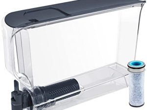 موزع فلتر مياه Brita XL للصنبور ومياه الشرب مع فلتر بديل واحد ، سعة 25 كوب ، هدية الكريسماس للرجال والنساء ، خالية من BPA ، أزرق داكن