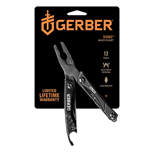 Gerber Gear 30-000469N 12-in-1 Dime Multitool Mini ، كماشة أنف إبرة وسكين جيب ، فتاحة زجاجات ، EDC Gear ، أسود Gerber Gear 30-000469N 12-in-1 Dime Multitool Mini ، كماشة أنف إبرة وسكين جيب ، فتاحة زجاجات ، EDC Gear ، أسود