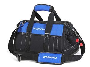 WORKPRO حقيبة أدوات بفتحة واسعة مقاس 16 بوصة مع قاعدة مصبوبة مقاومة للماء