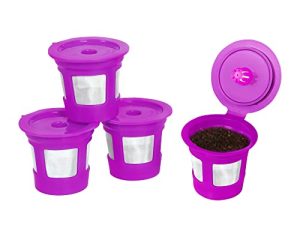 مثالي بود كافيه حفظ فلاتر قهوة K Cup Pod القابلة لإعادة الاستخدام - كبسولات قهوة قابلة لإعادة الملء مع مصفاة شبكية مدمجة للاستخدام مع Keurig واختيار آلات قهوة ذات فنجان واحد ، 4 عبوات