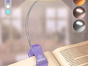 مصباح كتاب Glocusent Horizontal ET-Head للقراءة في السرير ، والعناية بالعين ، CRI 95 ، 3 ألوان و 5 سطوع ، مصباح قراءة طويل الأمد قابل لإعادة الشحن ، خفيف الوزن وقابل للحمل 1.4 أونصة ، مثالي لمحبي الكتب