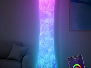 مصباح أرضي Torchlet ، مصباح LED متغير اللون RGB ، مصباح ذكي للتحكم في تطبيق Alexa ، مصباح أرضي حديث مع وضع DIY ، مزامنة الموسيقى وظل قماش أبيض ، مصباح قائم لغرفة المعيشة وغرفة النوم وغرفة الألعاب