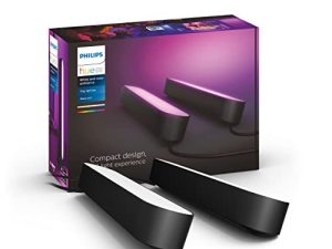 Philips Hue Play White & Color Smart Light ، 2 Pack Base Kit ، Hub Required / Power Supply (يعمل مع Amazon Alexa و Apple Homekit و Google Home) ، أسود ، مجموعة أساسية - عبوتان