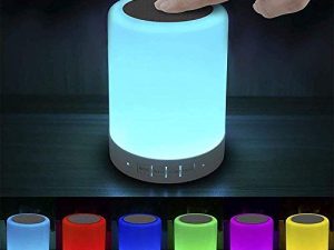 مصباح Elecstars Touch بجانب السرير - مع مكبر صوت بلوتوث ، إضاءة ليلية ملونة قابلة للتعتيم ، مصباح طاولة خارجي مع تحكم ذكي باللمس ، أفضل هدية للرجال والنساء والمراهقين والأطفال والأطفال