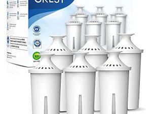 بديل لفلتر مياه Brita ، أباريق وموزعات ، Classic OB03 ، Mavea 107007 ، وأكثر من ذلك ، NSF ، TÜV SÜD ، فلتر مياه معتمد من AQUA CREST ، 6 قطع
