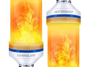 CPPSLEE Christmas Decorations LED Flame Light Bulbs، 4 Modes Fire Light Bulb، E26 Base Flame Bulb، Christmas Party، Outdoor and Outdoor Home Decoration (Yellow، 2 Pack)