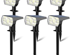 مصابيح Kaxiida تعمل بالطاقة الشمسية في الهواء الطلق مقاومة للماء ، 56 LED أضواء مسار الحديقة بالطاقة الشمسية ، 3 أوضاع إضاءة تعمل بالطاقة الشمسية أضواء المناظر الطبيعية لتزيين الكريسماس في الهواء الطلق