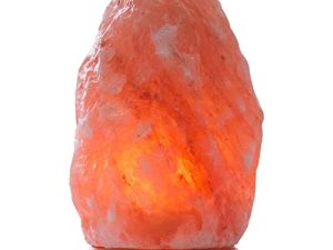 مصباح ملح الهيمالايا الكريستالي من Himalayan Glow 1004 ، مصباح ليلي مصنوع يدويًا للديكور المنزلي ، 7-9 بوصة ، برتقالي / كهرماني