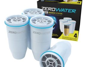 استبدال فلتر المياه ZeroWater ذو 5 مراحل ، معتمد من NSF لتقليل الرصاص والمعادن الثقيلة الأخرى و PFOA / PFOS ، عبوة من 4 ، أبيض