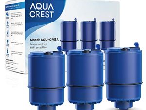 مرشح مياه معتمد من AQUA CREST NSF ، بديل لمرشح مياه صنبور Pur® RF9999® ، طراز صنبور Pur® FM-2500V ، FM-3700 ، PFM150W ، PFM350V ، PFM400H ، Pur-0A1 (عبوة من 3) ، رقم الموديل: AQU- CF08A