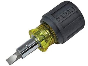 Klein Tools 32561 مفك براغي متعدد اللقم / مفك صامولة ، مفك براغي قصير 6 في 1 مع 2 فيليبس ، 2 لقم مشقوق ، 2 مفكات صواميل