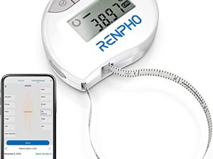 شريط قياس ذكي للجسم مع تطبيق - أشرطة قياس RENPHO Bluetooth لقياس الجسم وفقدان الوزن واكتساب العضلات ولياقة كمال الأجسام وقابلة للسحب وتقيس محيط أجزاء الجسم والبوصات والسنتيمتر