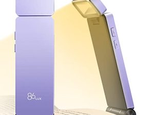 مصباح قراءة 86lux ، مصباح كتب قابل لإعادة الشحن للقراءة في السرير ، مصباح إشارة مرجعي LED بمشبك فائق الخفة مع 3 ألوان كهرمانية وخفت ستبليس للقراءة الليلية لمحبي الكتب ، الأطفال ، أرجواني