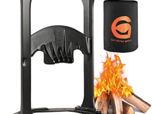 Greener Dia.11 '' الحطب Kindling Splitter Stand مع غطاء - إسفين فاصل سجل يدوي من الفولاذ المصبوب ، أداة تقطيع الخشب شديدة التحمل ، أداة تكسير الحطب سهلة الاستخدام ، 11LBS