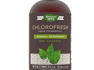 Nature's Way Chlorofresh ، يدعم مسارات إزالة السموم * ، مركب الكلوروفيلين النحاسي السائل ، يدعم البشرة الصحية * ، مزيل العرق الداخلي * ، بنكهة النعناع ، 16 أونصة سائلة.