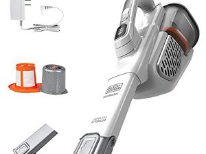 مكنسة كهربائية محمولة من بلاك + ديكر ، لاسلكية ، تقنية AdvancedClean + ، بيضاء (HHVK320J10)
