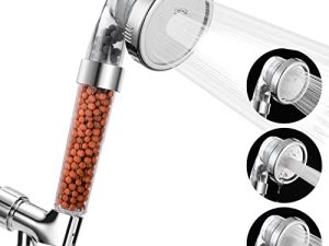 رأس دش Luxsego المفلتر ، رأس دش موفر للمياه بضغط عالي مع خرز مرشح ، 3 إعدادات رأس دش مع رذاذ محمول باليد ، رؤوس دش Ecowater Spa مع خرطوم ودعامة للشعر والبشرة الجافة