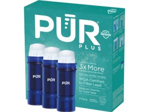 مرشح استبدال إبريق الماء PUR PLUS مع تقليل الرصاص (3 عبوات) ، أزرق - متوافق مع جميع أنظمة ترشيح موزع المياه PUR